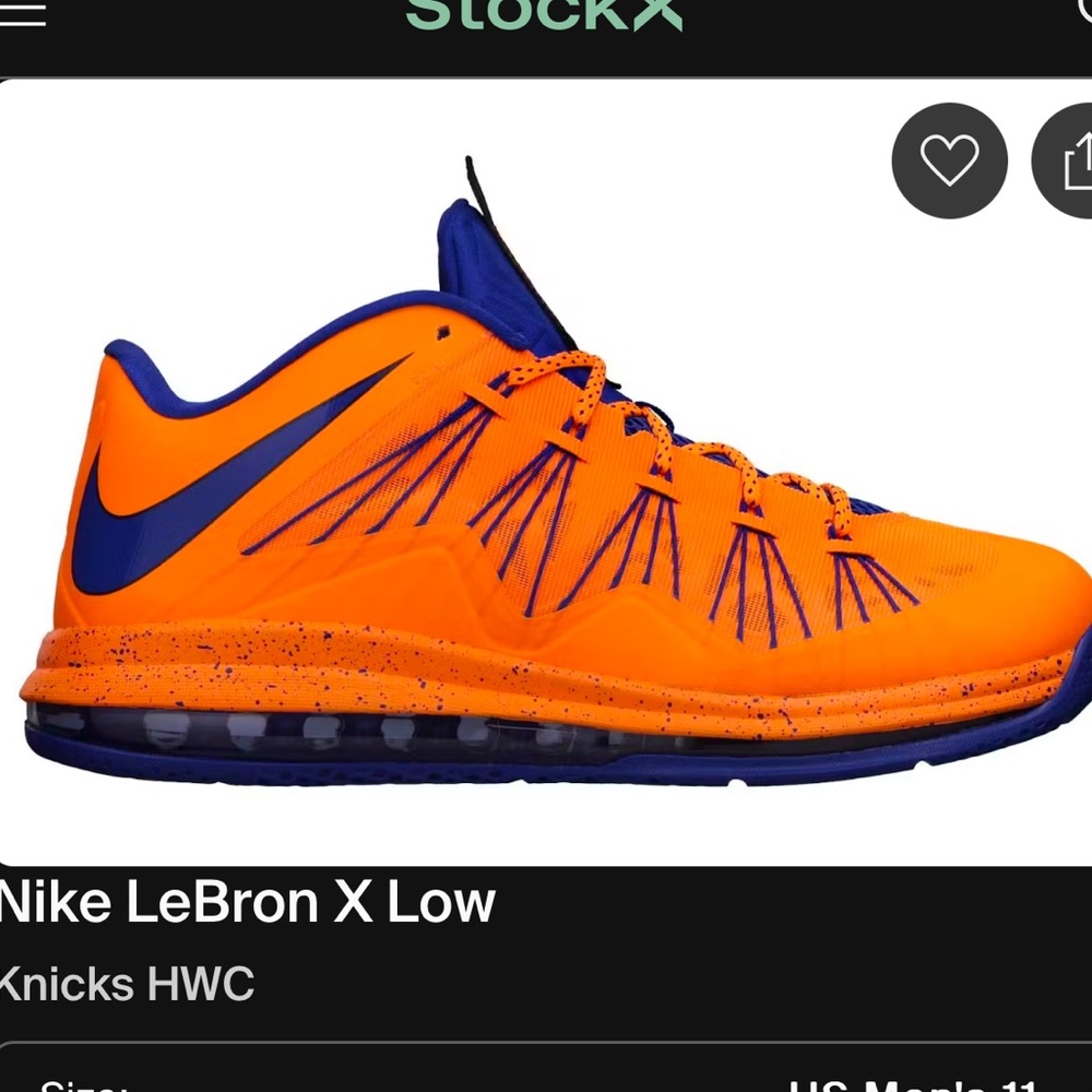 Nike LeBron X Low Bright Orange and Deep Blue Sneakers